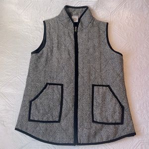 Katydid Womens Black & White Herringbone Vest.  EUC,‎ Size L